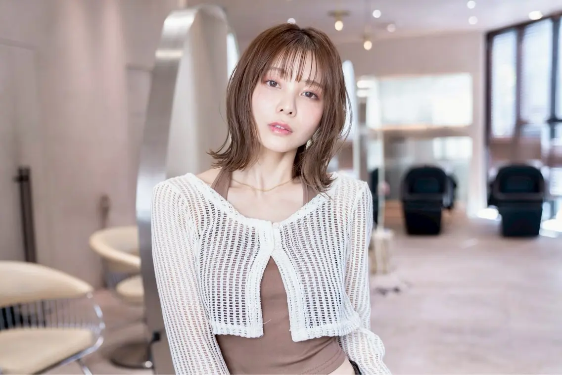 ミディアム ボブレイヤー ボブ くびれヘア 髪質改善 レイヤーカット カット ヘアカラー トリートメント 遠藤惟斗/渋谷/ 透明感カラーのヘアスタイル