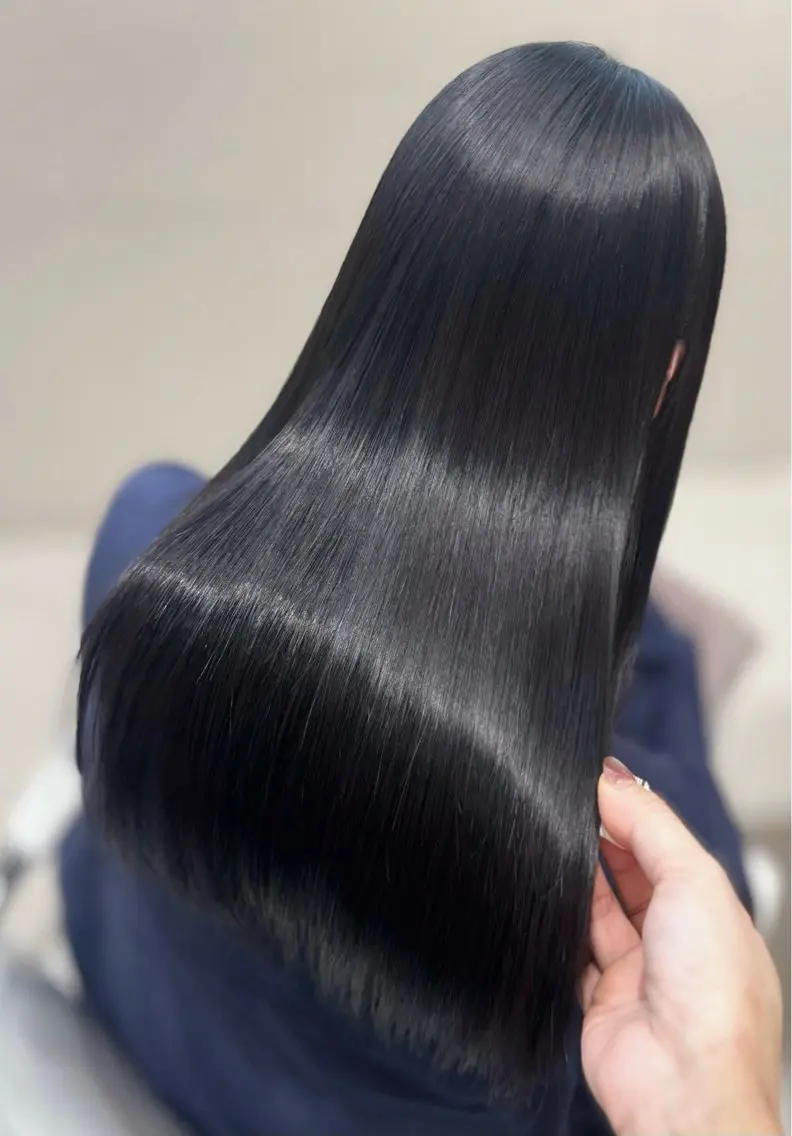 ロング カット 縮毛矯正 トリートメント 京都河原町 髪質改善🌛‧˚花綸のヘアスタイル