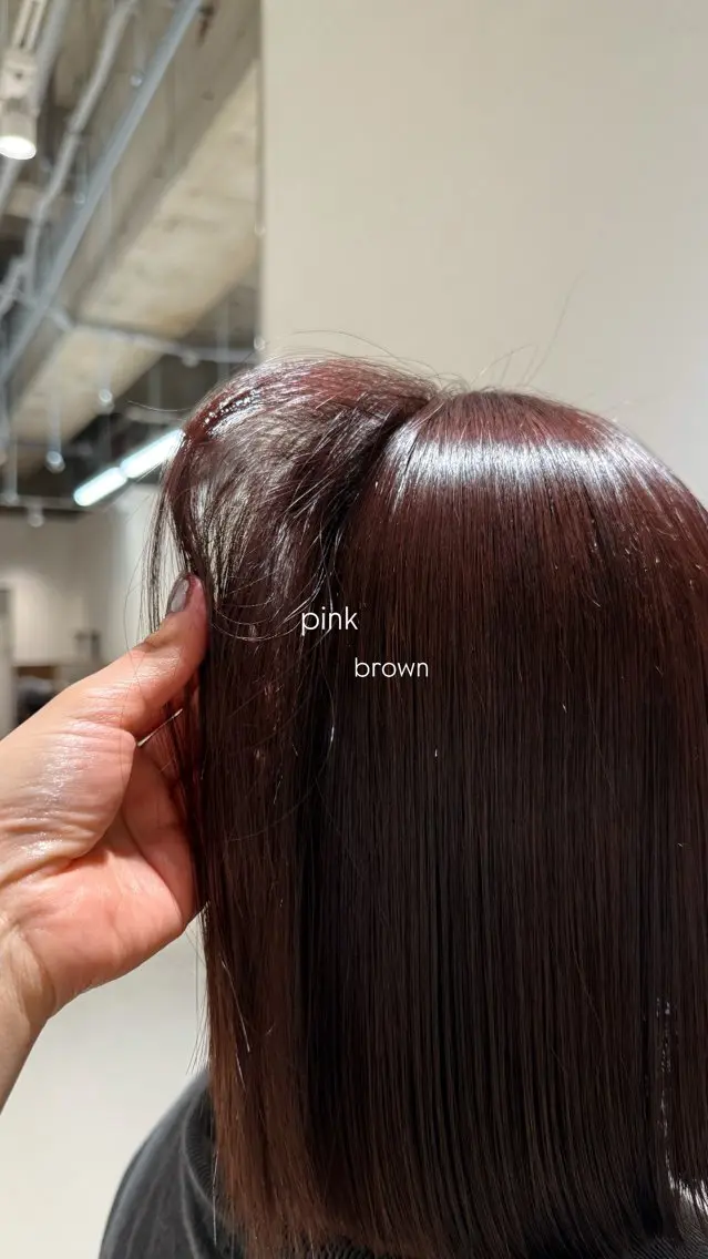 ミディアム カラー ブラウンカラー ピンクカラー ピンクブラウン 暖色カラー /ヘアアレンジ/花鈴のヘアスタイル