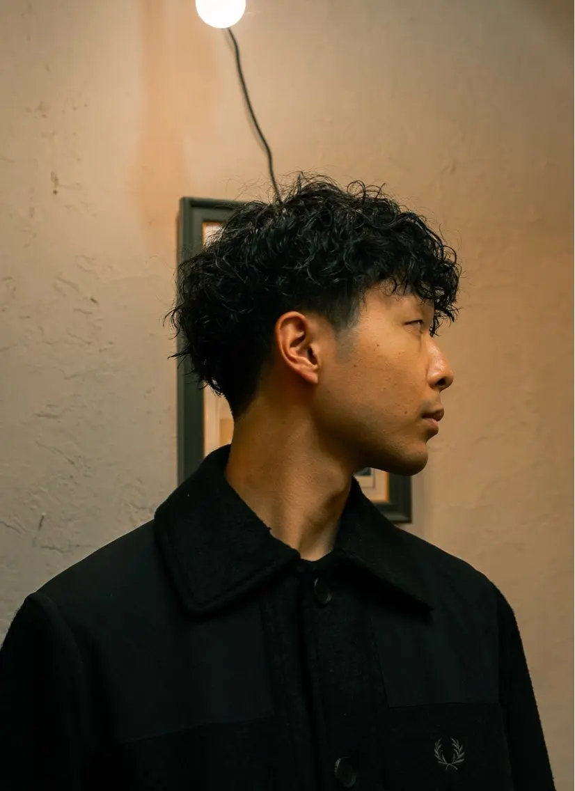 ショート カラー パーマ メンズ カット パーマ 🔗メンズサロン🔗 Kieのヘアスタイル