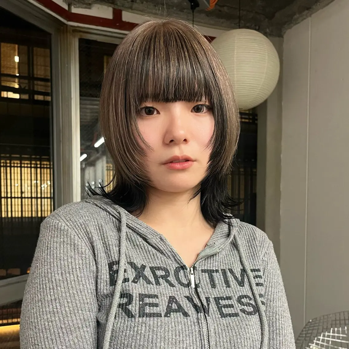 ミディアム カラー ヘアカラー 石間 優愛のヘアスタイル