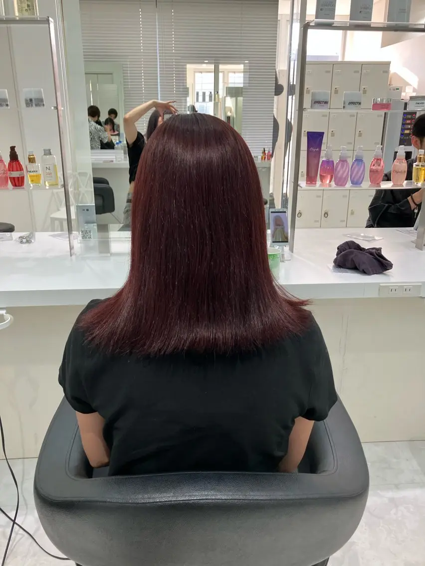 セミロング カラー ヘアアレンジ ヘアカラー ♥️うる艶暖色 銀座♥️mioのヘアスタイル