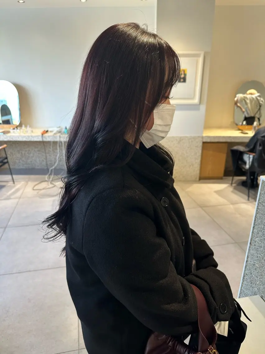 ロング カラー レッドカラー ヘアカラー トリートメント 和田 あおいのヘアスタイル