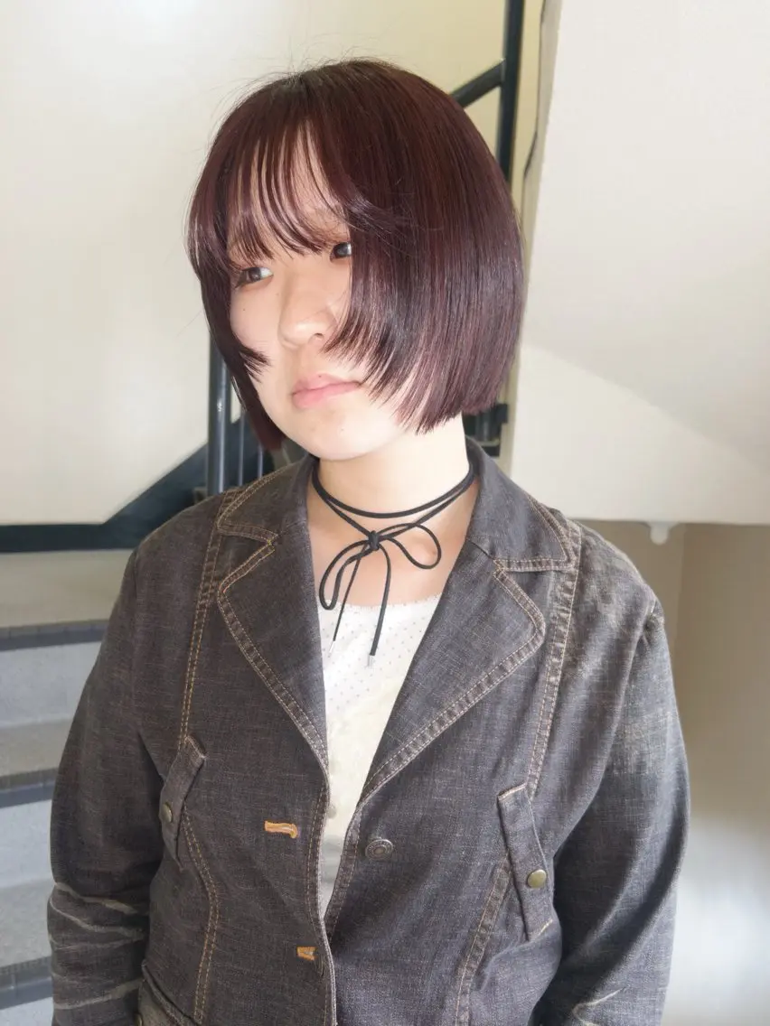ショート カラー レッドカラー ボブ カット ヘアカラー トリートメント ☕️結【suii.】 ボブ/ヘアセット☕️のヘアスタイル
