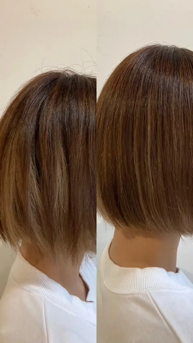 【ダメージ軽減✨】 細い髪にハリコシを与えつつ水分補給とボリュームを抑えるうる艶水素ストレート（カット無し）の写真