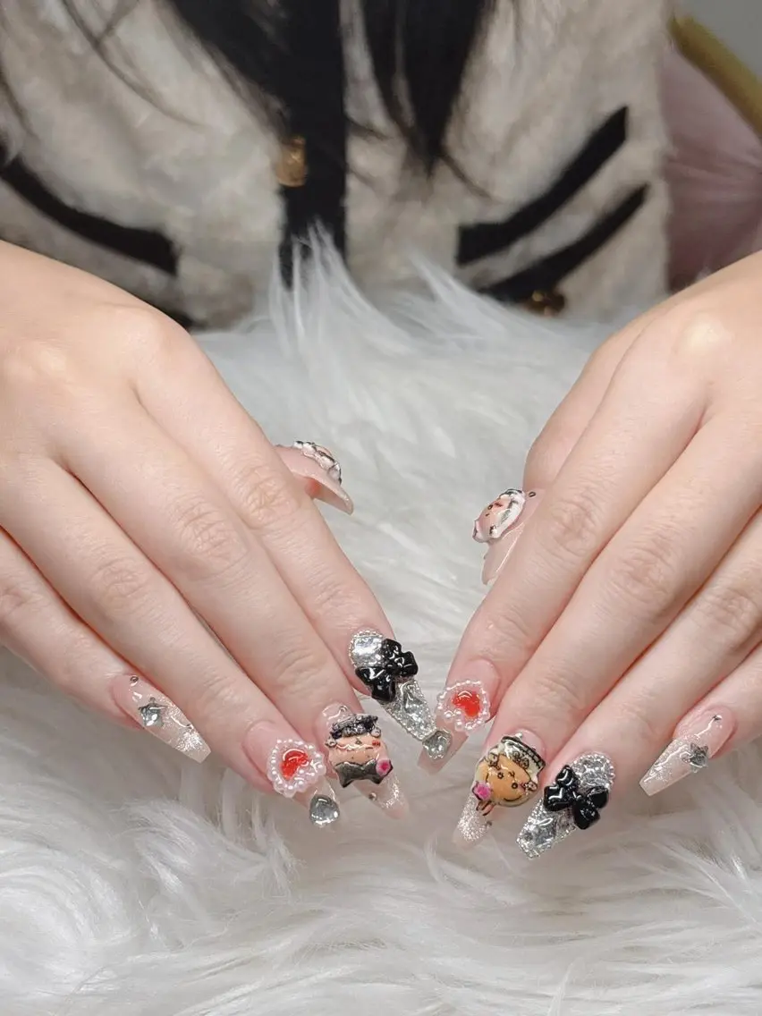 ネイル 長さ出し グラデーション 卒業式 キラキラネイル マグネットネイル ハンドネイル Lee Nailsのネイルデザイン