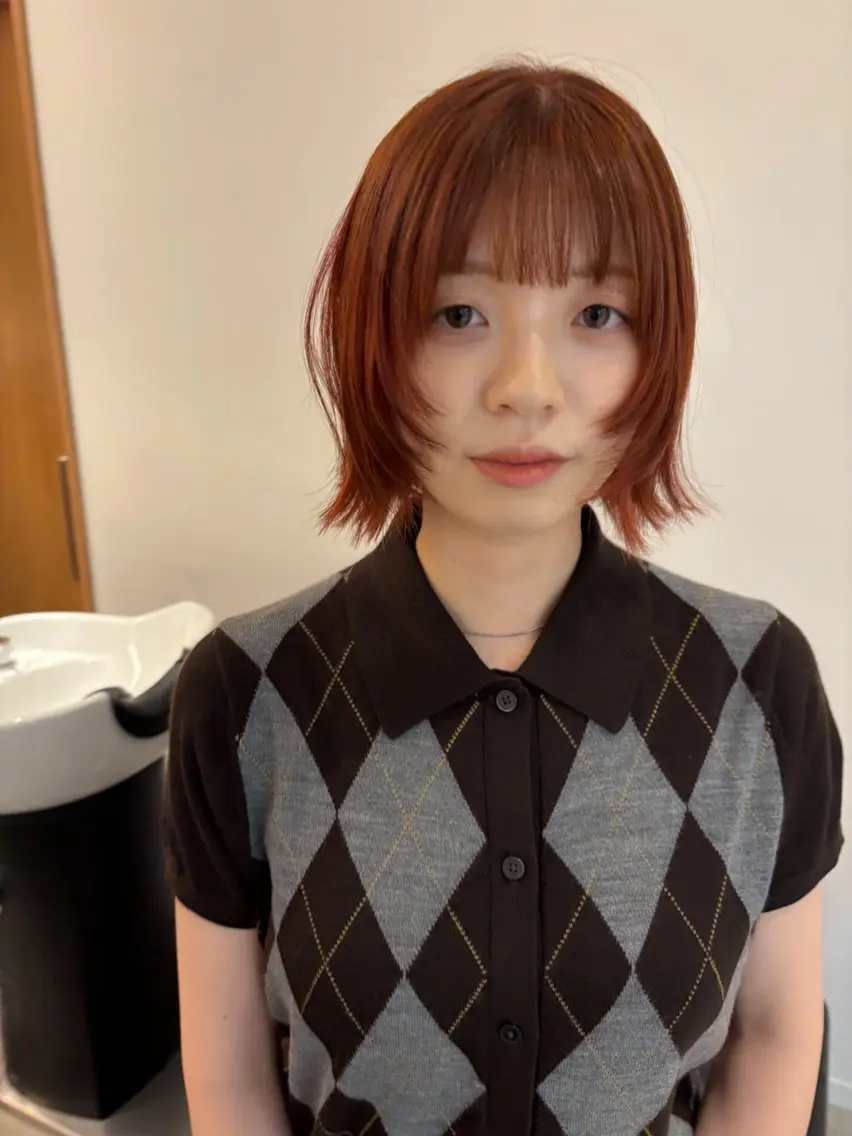 ショート 顔まわりレイヤー レイヤーカット 透明感color🍃 Kurumiのヘアスタイル