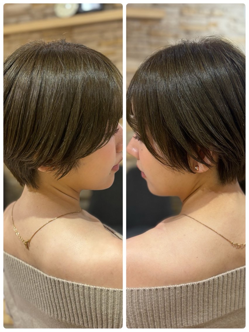 ショート ショートボブ 丸みショート ボブ 似合わせカット ショートヘア カット ヘアカラー トリートメント マネージャー× 髪質改善×ウルトワのヘアスタイル
