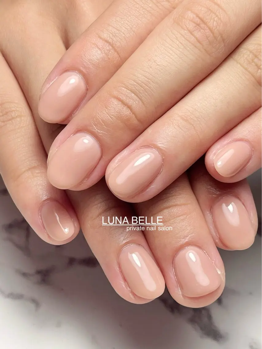 ネイル ピンク ピンクベージュ シンプルネイル ハンドネイル LUNA BELLEのネイルデザイン