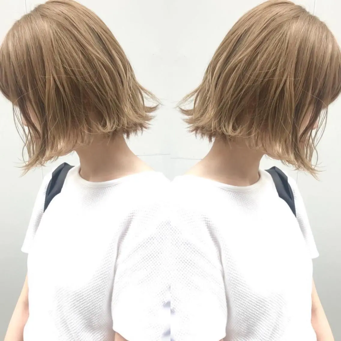 セミロング カラー ヘアアレンジ ダブルカラー カット トリートメント 竹内啓太 ボブのヘアスタイル