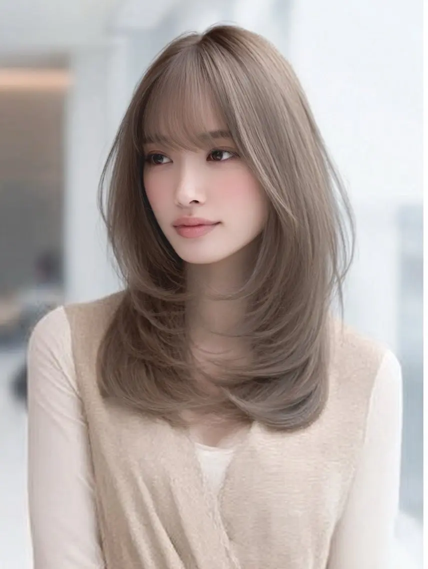 ロング カラー ヘアカラー 🍒モテ暖色カラー × うる艶✧ ゆなのヘアスタイル