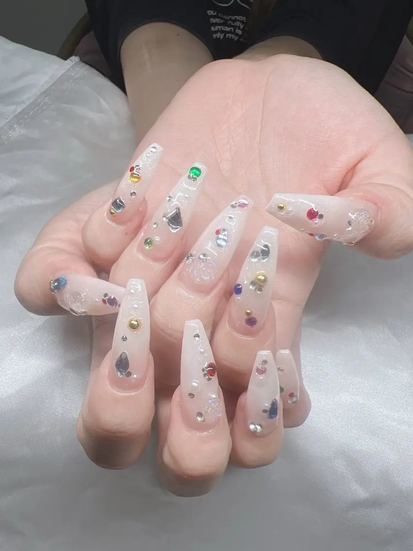 ネイル 長さ出し グラデーション キラキラネイル マグネットネイル ニュアンスネイル Lee Nails チップ長さだし専門店のネイルデザイン