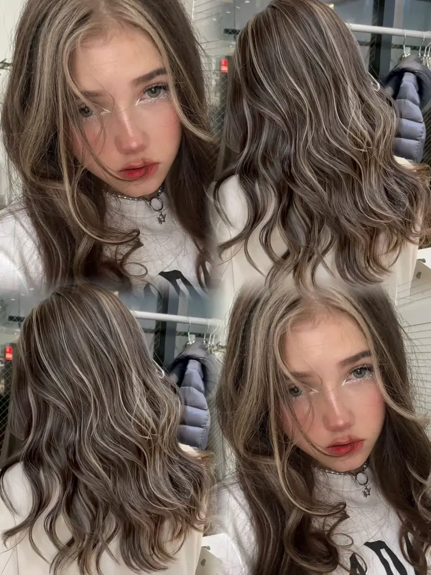 ロング カラー ベージュカラー ハイライトカラー ハイライト カット ヘアカラー トリートメント 大智/ハイライト バレイヤージュのヘアスタイル