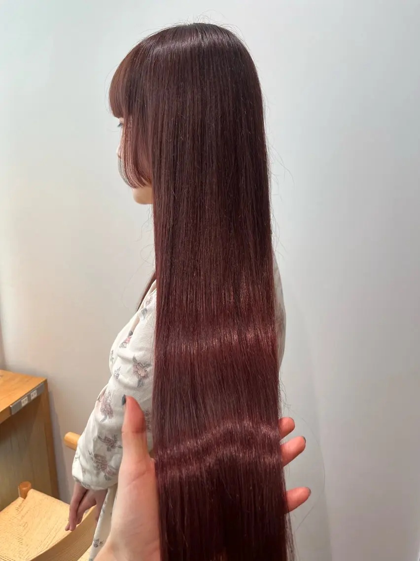 ロング カラー ブリーチ ブリーチなしカラー ピンクカラー カット ヘアカラー トリートメント マンツーマン 縮毛矯正/マユコのヘアスタイル