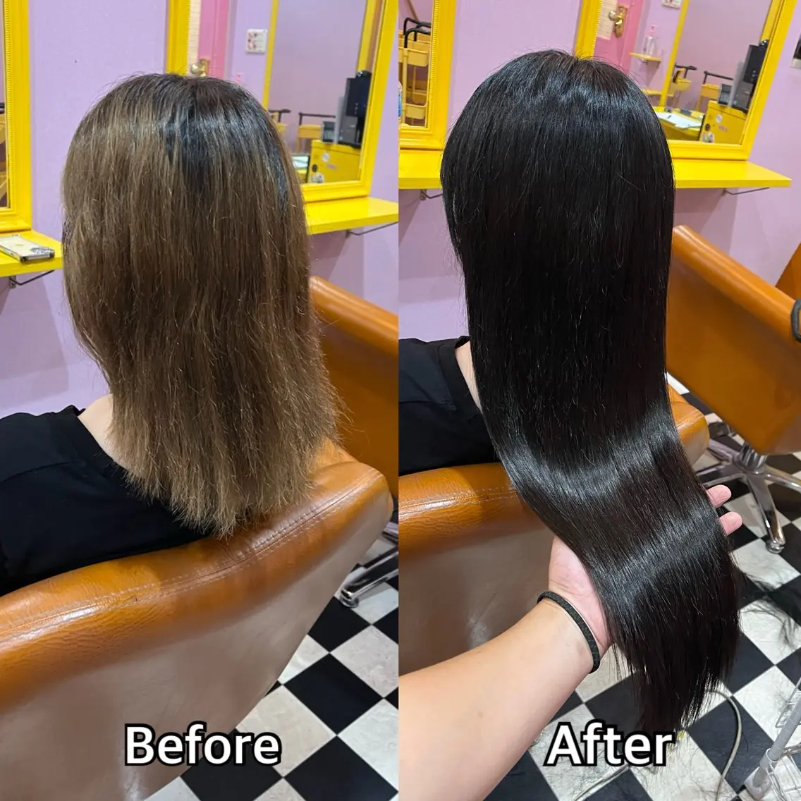 ロング カラー＋ちび編み込み エクステ梅田🐨のヘアスタイル