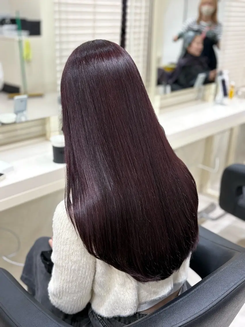 ミディアム カラー ヘアアレンジ ヘアカラー 💟RINNA 艶カラー💟のヘアスタイル