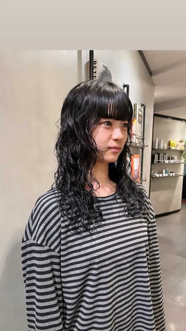 ロング カラー パーマ カット ヘアカラー パーマ タナカ カナ🫧のヘアスタイル