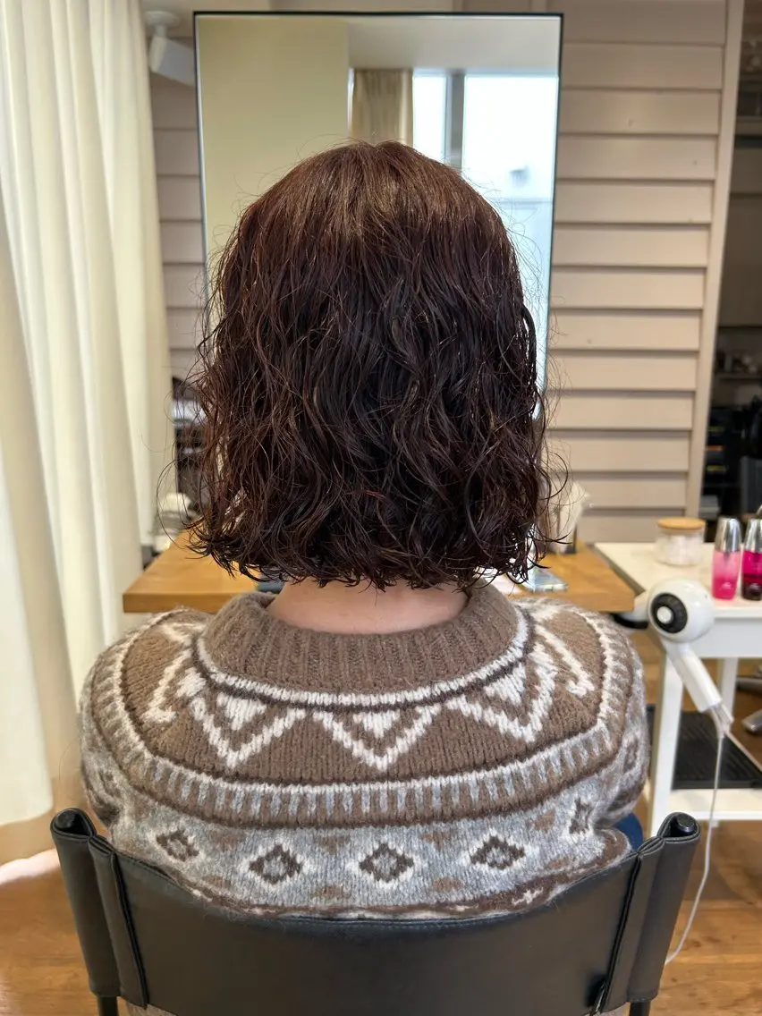 ショート カラー パーマ ボブ 、 、のヘアスタイル