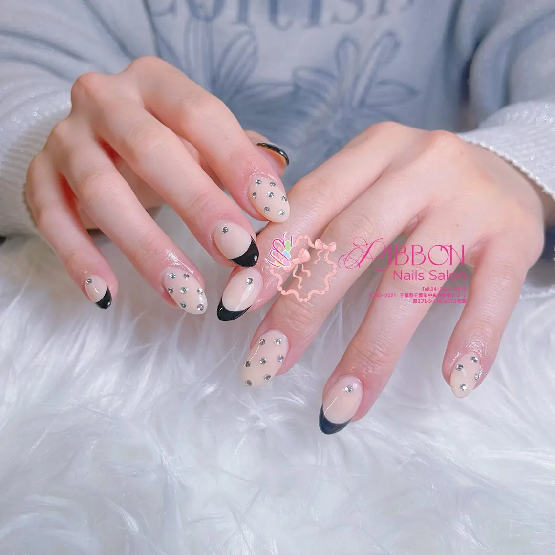 ネイル フレンチネイル ジェルネイル マグネットネイル 持ち込み ニュアンスネイル Ribbonnail salonのネイルデザイン