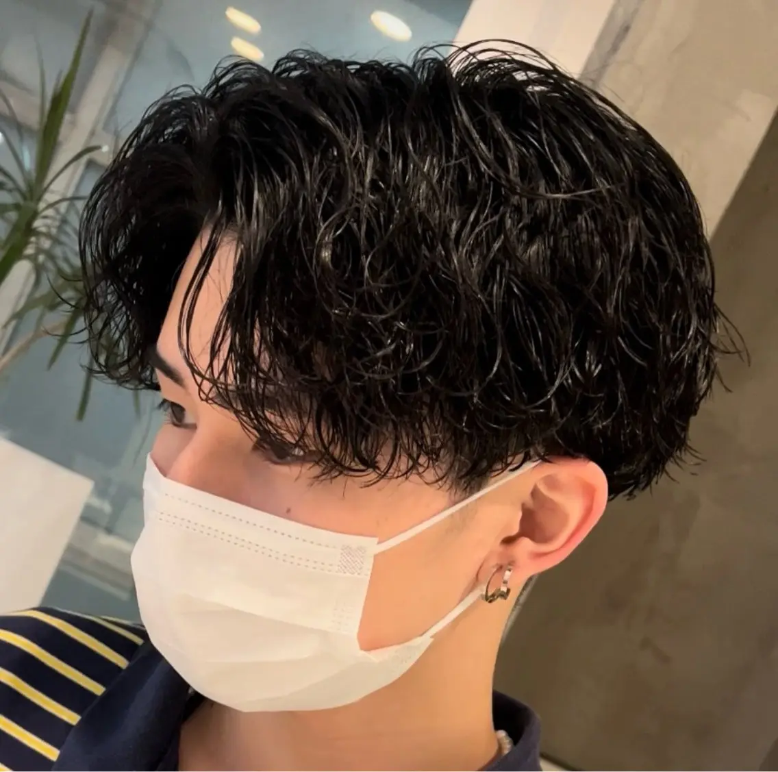 ミディアム パーマ ヘアアレンジ メンズ fifth 石川 凪のヘアスタイル