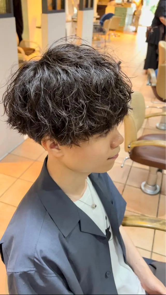 🌊【ノーアイロンで即キマる】波巻きパーマ+メンズカット+トリートメント「今っぽさ・色気・垢抜け全部盛り」の写真