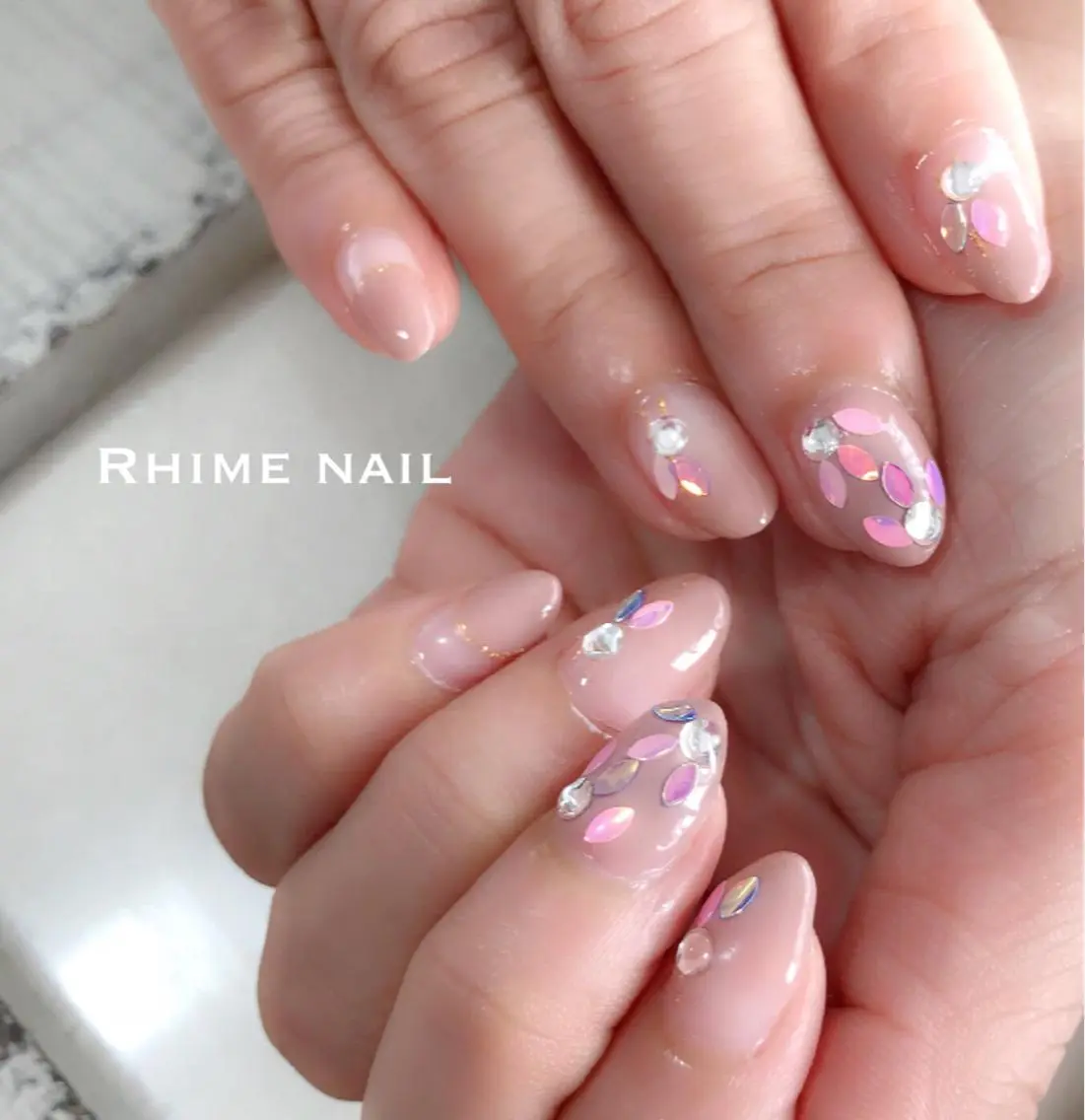 ネイル アートネイル 卒業式 シンプルネイル 春ネイル Rhime nail ライムネイルのネイルデザイン