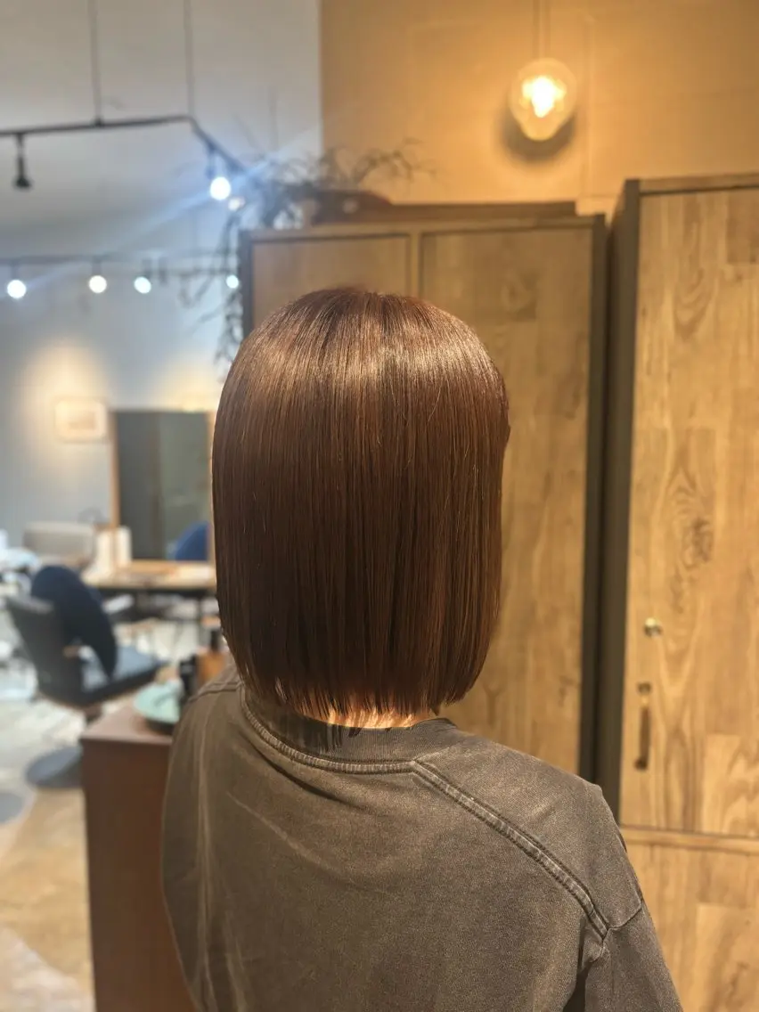 ミディアム カラー ブラウンカラー 透明感カラー ナチュラルブラウン オレンジ ヘアカラー Hair ruup /  マイナのヘアスタイル