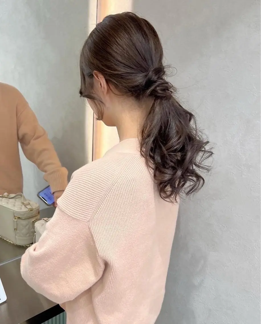 セミロング カラー ヘアアレンジ ヘアセット ヘアセット/レイヤー 縮毛矯正/はるか🎀のヘアスタイル