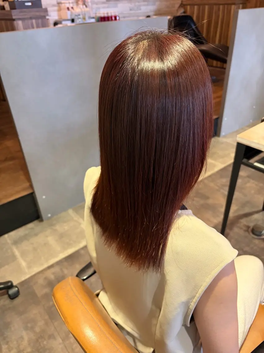 ミディアム ミディアムパーマ 縮毛矯正 ✨縮毛矯正モデル✨ RURUのヘアスタイル