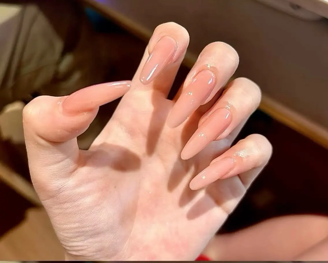 ネイル チークネイル 長さ出し フレンチネイル ガーリー 韓国ネイル sun nail池袋 モデル募集のネイルデザイン