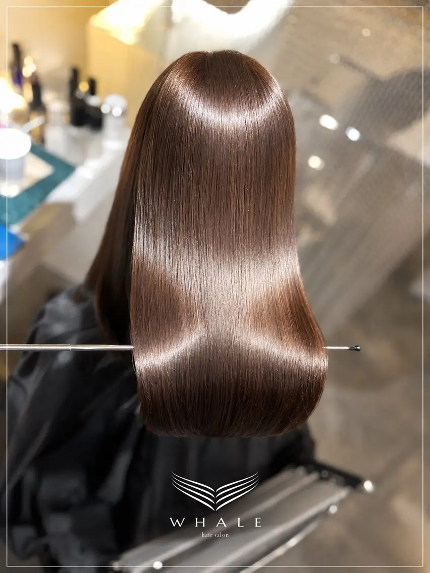 セミロング 縮毛矯正 WHALE hair × beautyのヘアスタイル