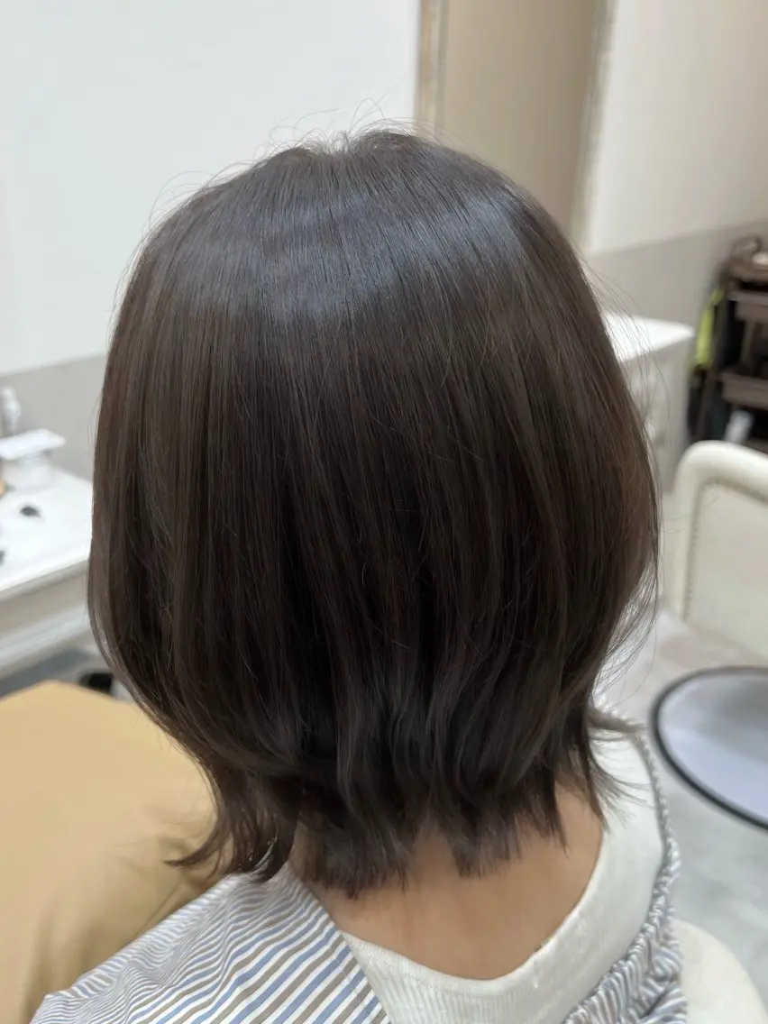 ミディアム カラー カット ヘアカラー 縮毛矯正×艶カラー /中村勇太のヘアスタイル