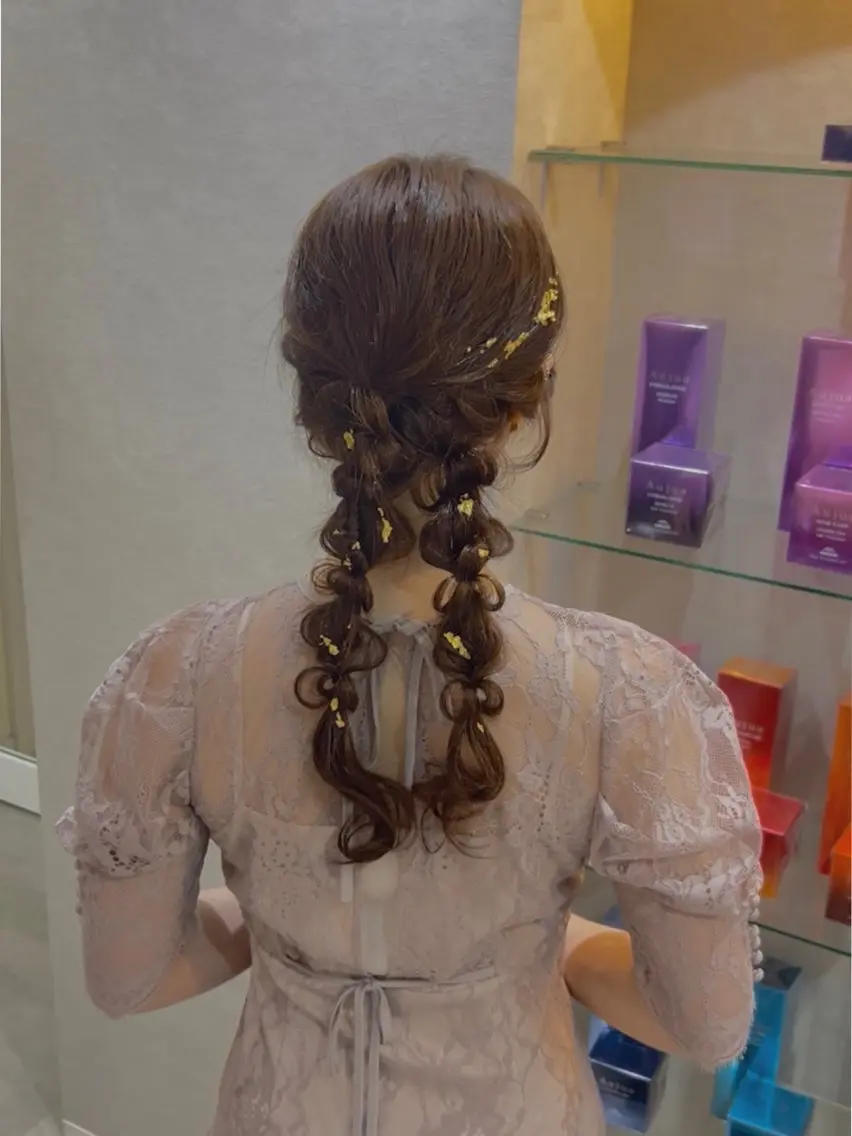ロング ヘアセット 斉藤 結のヘアスタイル