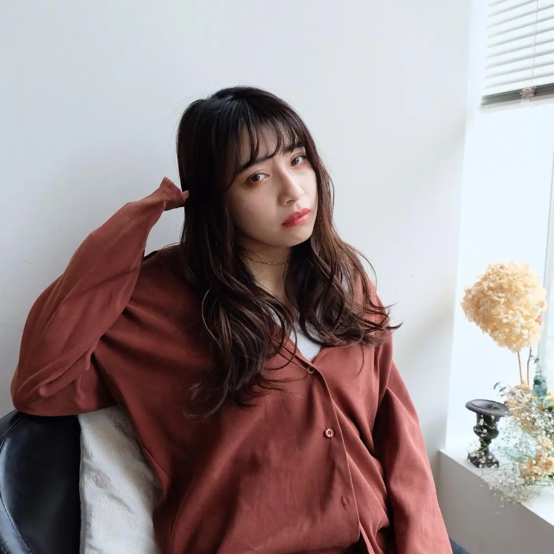 ロング カラー パーマ シースルーバング 大人可愛いHair ❤︎Ayakoのヘアスタイル