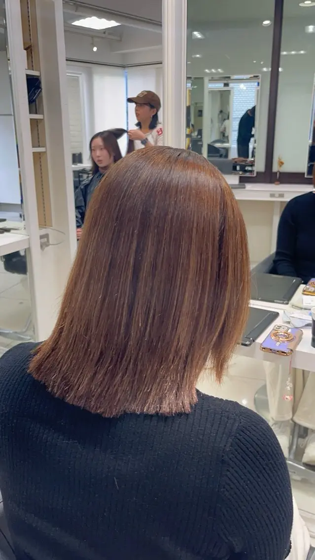 ミディアム パーマ カット 縮毛矯正 縮毛矯正指名No.1 艶カラー/SHIMAのヘアスタイル