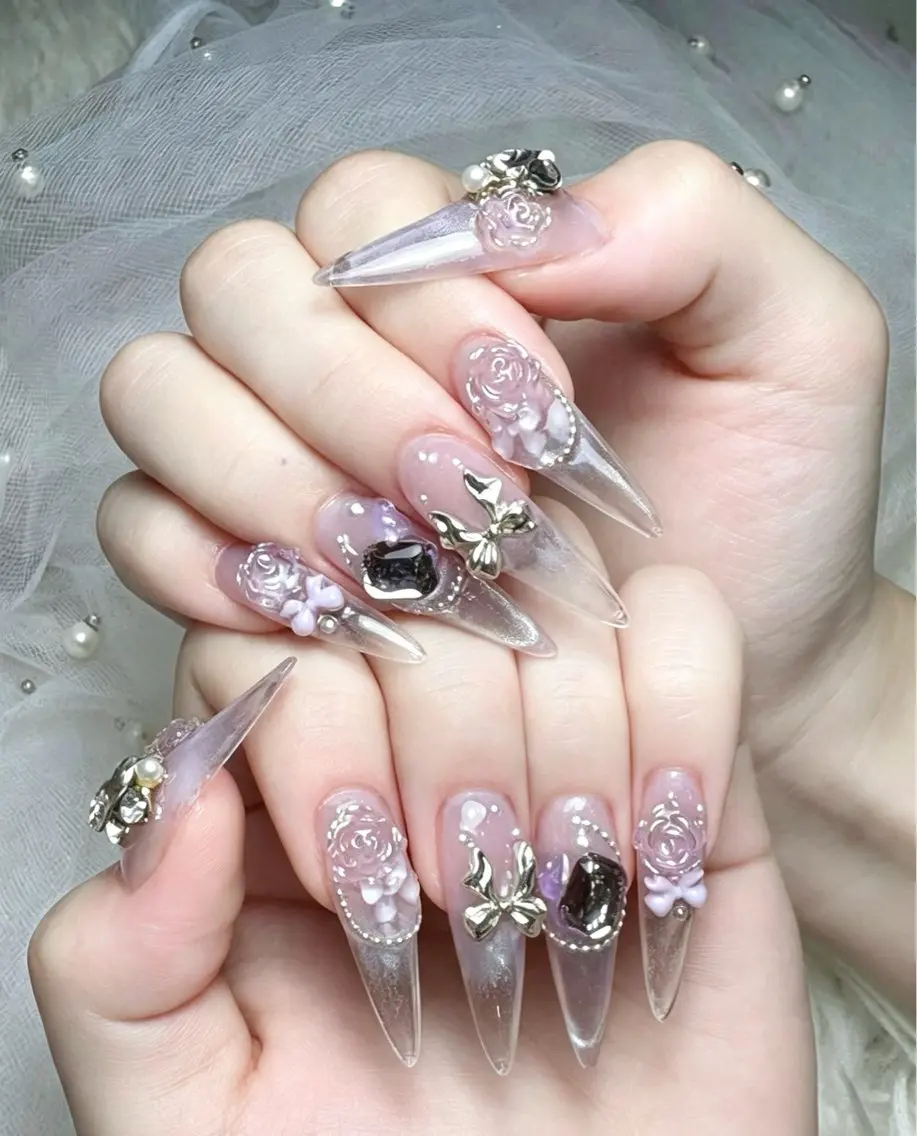 ネイル 長さ出し ジェルネイル 韓国ネイル ロングネイル マグネットネイル ハンドネイル ハンドケア NEM.nail studio大国町店のネイルデザイン