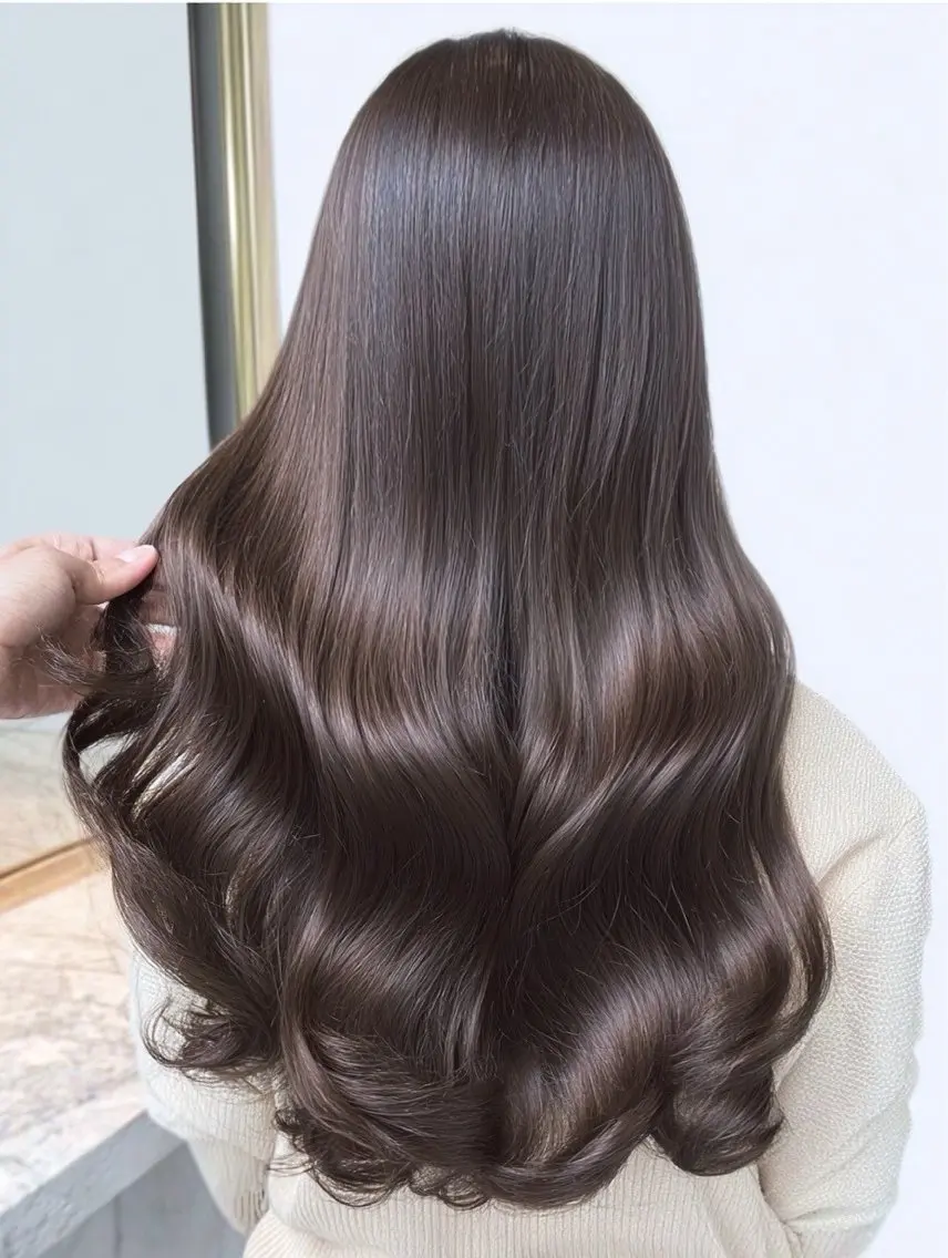 ロング カラー ヘアカラー 縮毛矯正 ハイトーンカラー が絶対可愛い✨泰聖✨のヘアスタイル