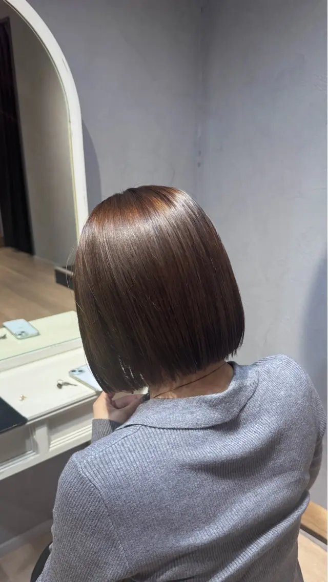 <平日・ミニモ限定> ボブカット + ワンカラー +トリートメント🌟の写真