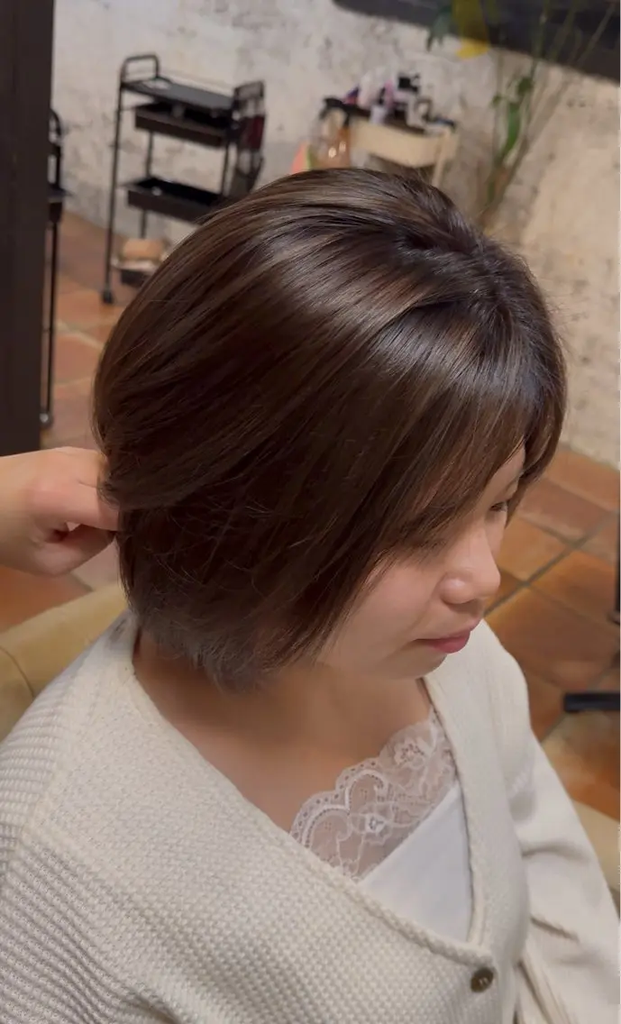 ミディアム ハイライト ヘアカラー ルシードスタイル プルス　池本海月のヘアスタイル