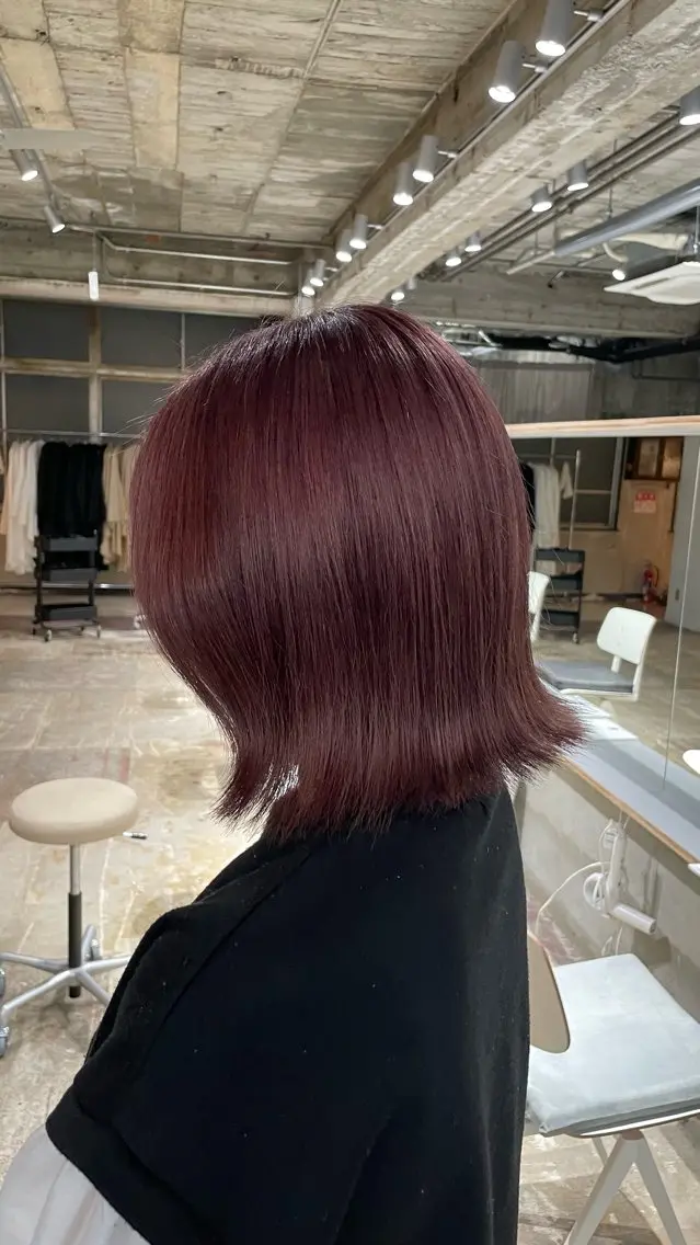ミディアム ヘアカラー 安藤 まりのヘアスタイル