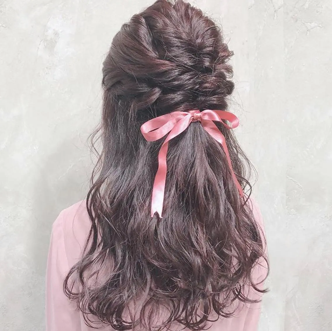 ロング カラー パーマ ヘアアレンジ メンズ 艶ピンク*ヘアセット 🌙shioriのヘアスタイル