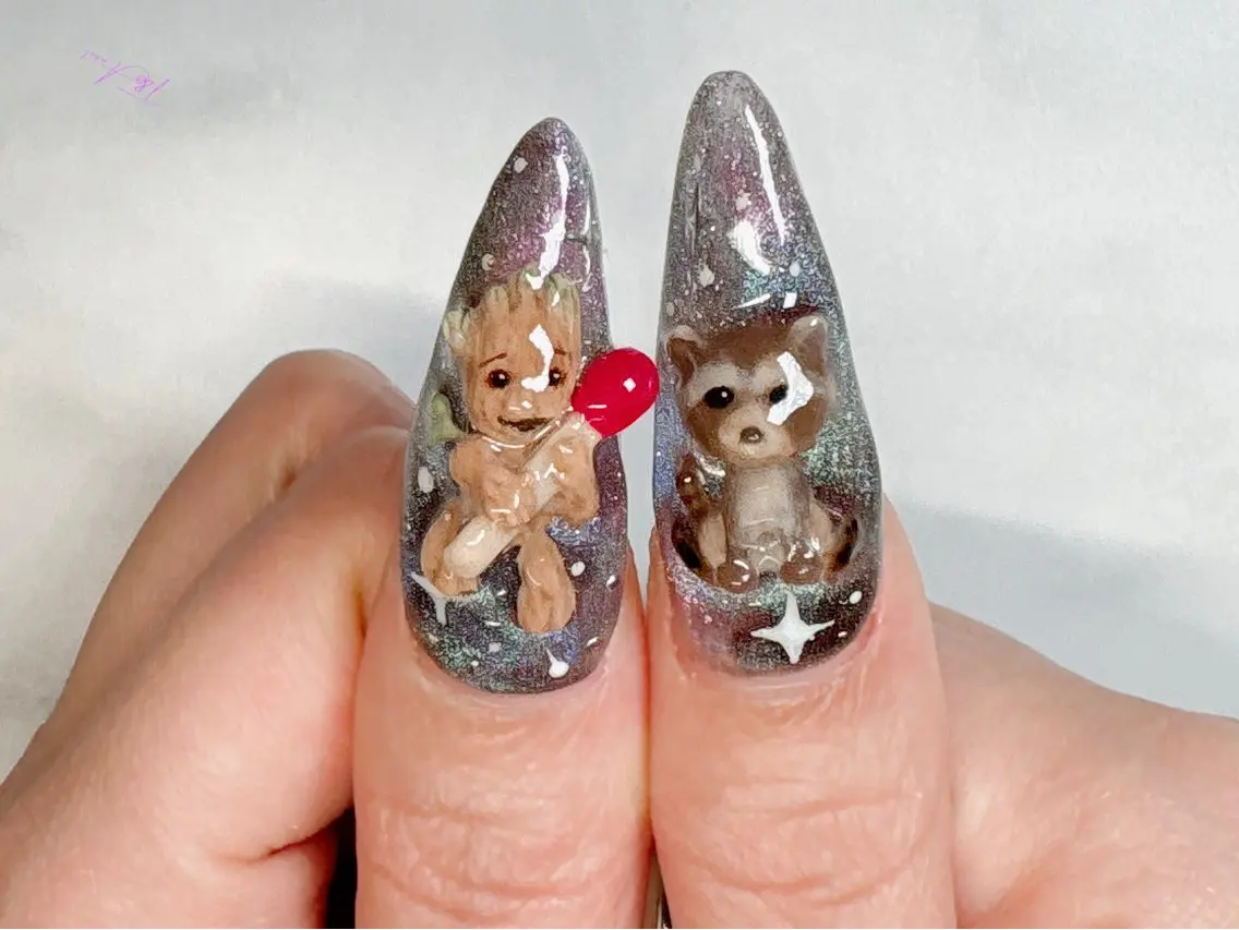 ネイル 長さ出し ジェルネイル ロングネイル 赤色 スカルプネイル T&A nailのネイルデザイン