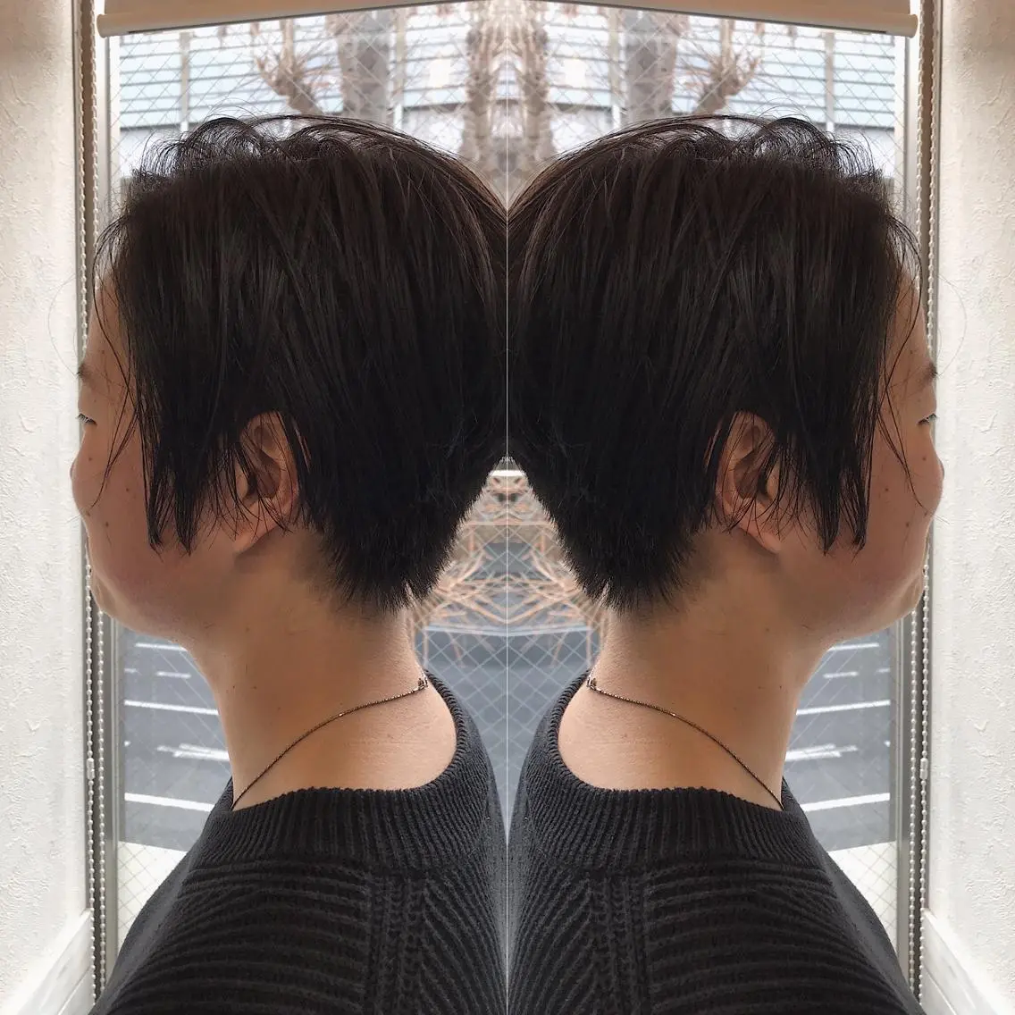 ショート カラー ハンサムショート 黒髪 ショートヘア カット ヘアカラー 柴田 祐輔のヘアスタイル