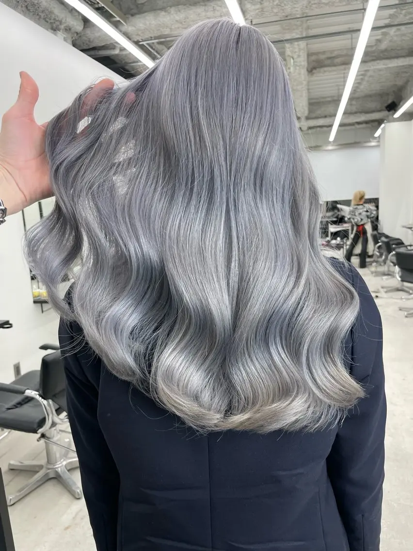 ロング カラー ブリーチ ケアブリーチ ロング トリートメント ヘアカラー ブリーチ/ハイトーン 名古屋栄/SHIONのヘアスタイル