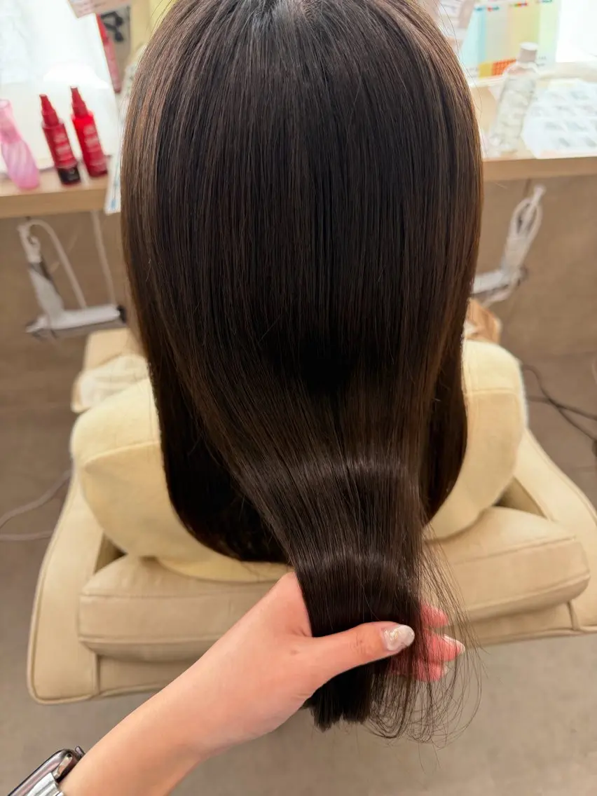 ロング カット ヘアカラー トリートメント ともか/美髪透明感 カラー/顔周りカットのヘアスタイル