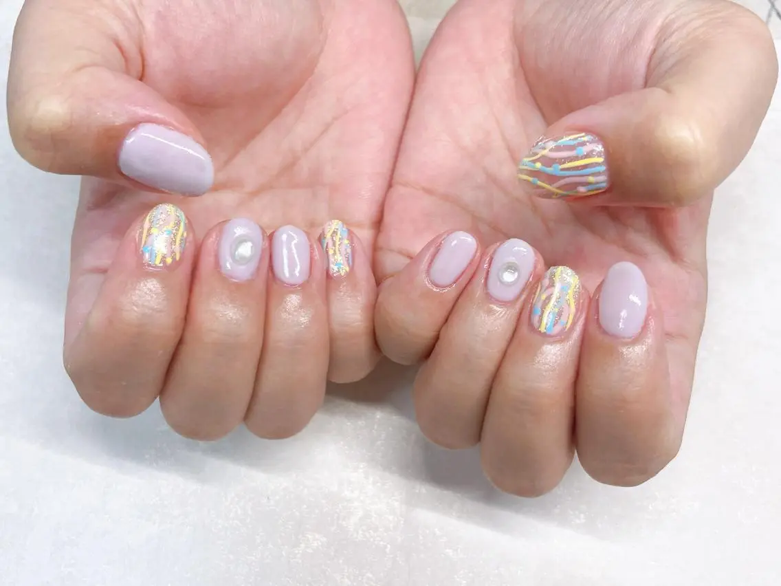 ネイル オーロラネイル フラワーネイル フットネイル フレンチネイル ジェルネイル ハンドネイル mogunail &blowのネイルデザイン