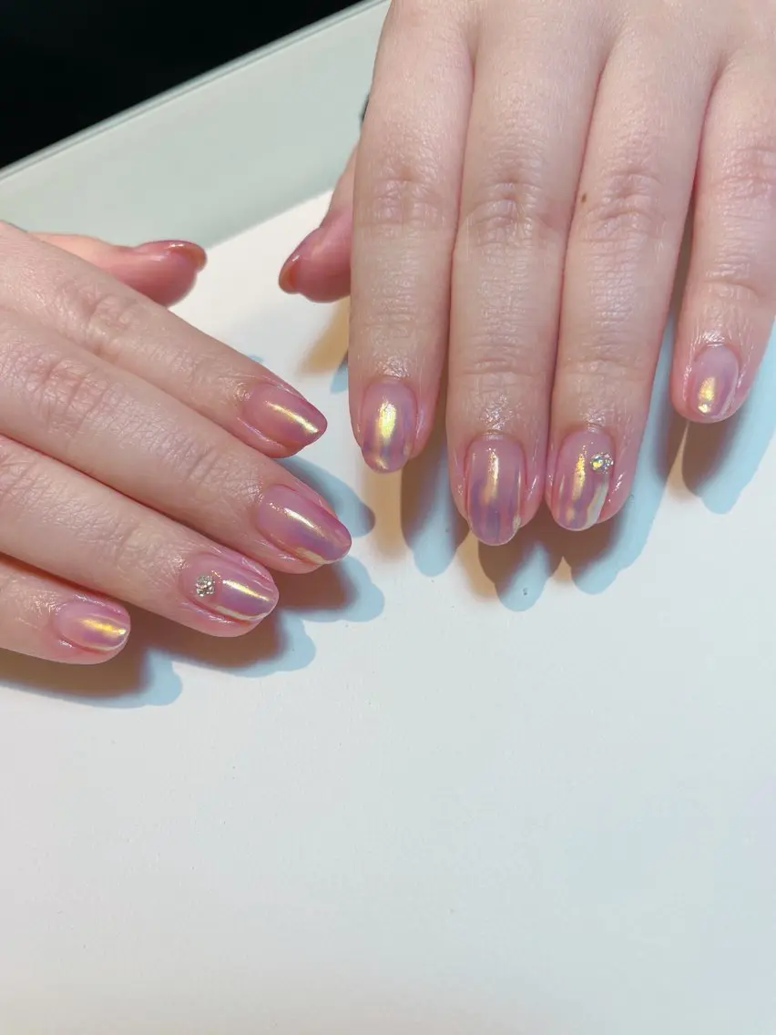ネイル オーロラネイル ピンク 西日暮里駅徒歩1分/ NAIL106Gのネイルデザイン