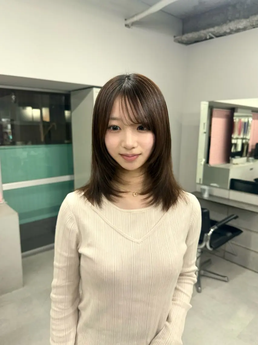 ミディアム カラー ヘアアレンジ カット トリートメント 韓国レイヤー/ボブ メンズカット/きらりのヘアスタイル