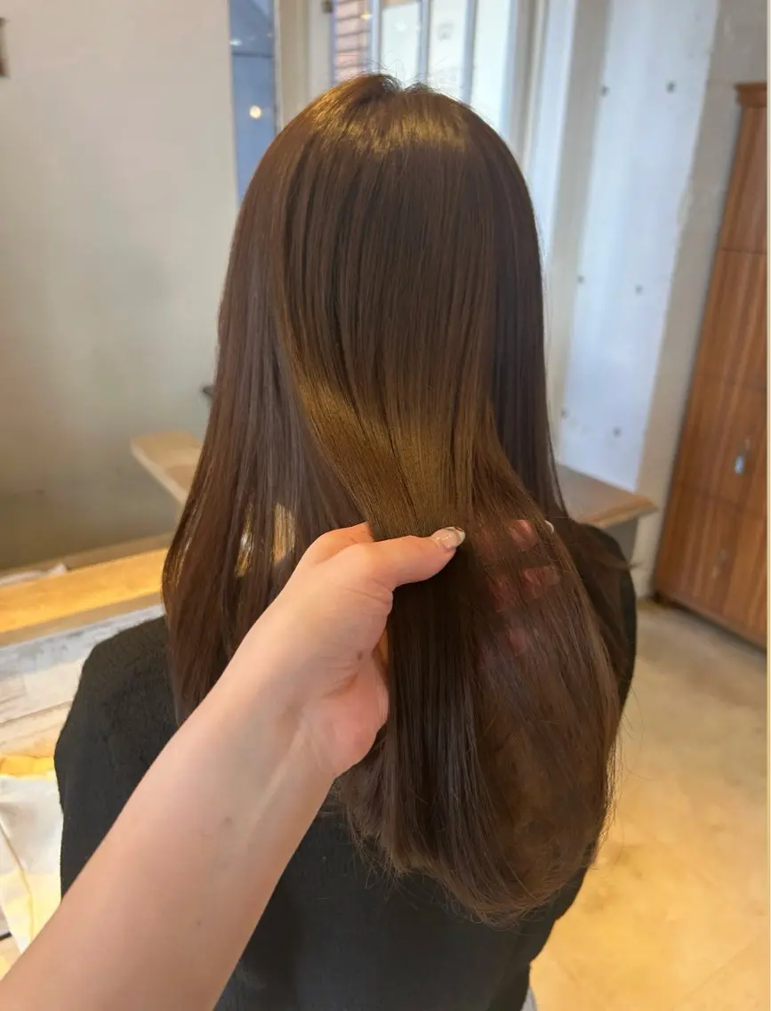 カラー ヘアカラー トリートメント 山本美月♥️艶カラー 🐻暖色カラー♥️のヘアスタイル