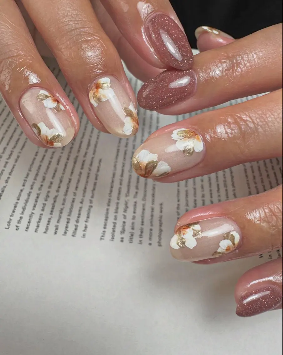 ネイル フラワーネイル マグネットネイル ニュアンスネイル ハンドネイル 白日-hakubi nail-のネイルデザイン